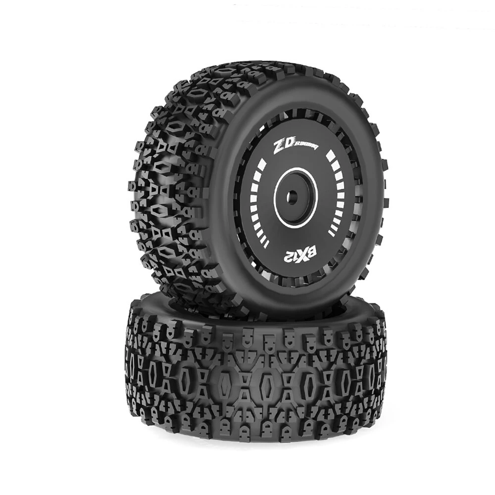 2PCS ZD Racing BX12 1/12 Brushless RC Car Parts Front Rear Tires Wheels Pre-glued Vehicles Models Spare Accessories 16109 16112 — ZD Racing