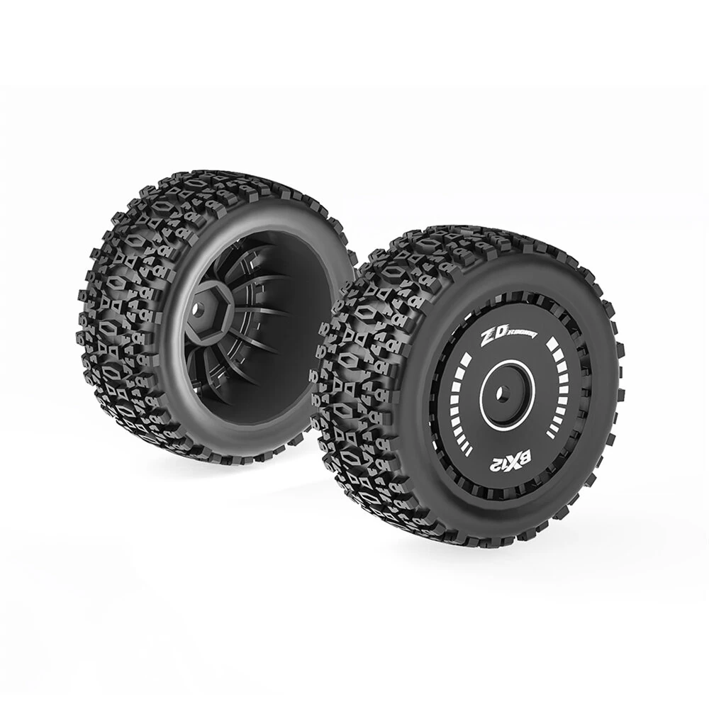2PCS ZD Racing BX12 1/12 Brushless RC Car Parts Front Rear Tires Wheels Pre-glued Vehicles Models Spare Accessories 16109 16112 — view 4