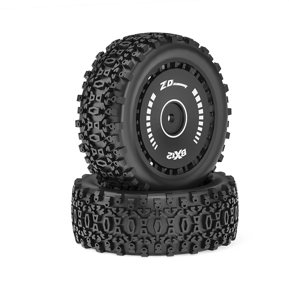 2PCS ZD Racing BX12 1/12 Brushless RC Car Parts Front Rear Tires Wheels Pre-glued Vehicles Models Spare Accessories 16109 16112 — view 5