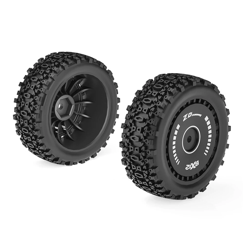 2PCS ZD Racing BX12 1/12 Brushless RC Car Parts Front Rear Tires Wheels Pre-glued Vehicles Models Spare Accessories 16109 16112 — view 6