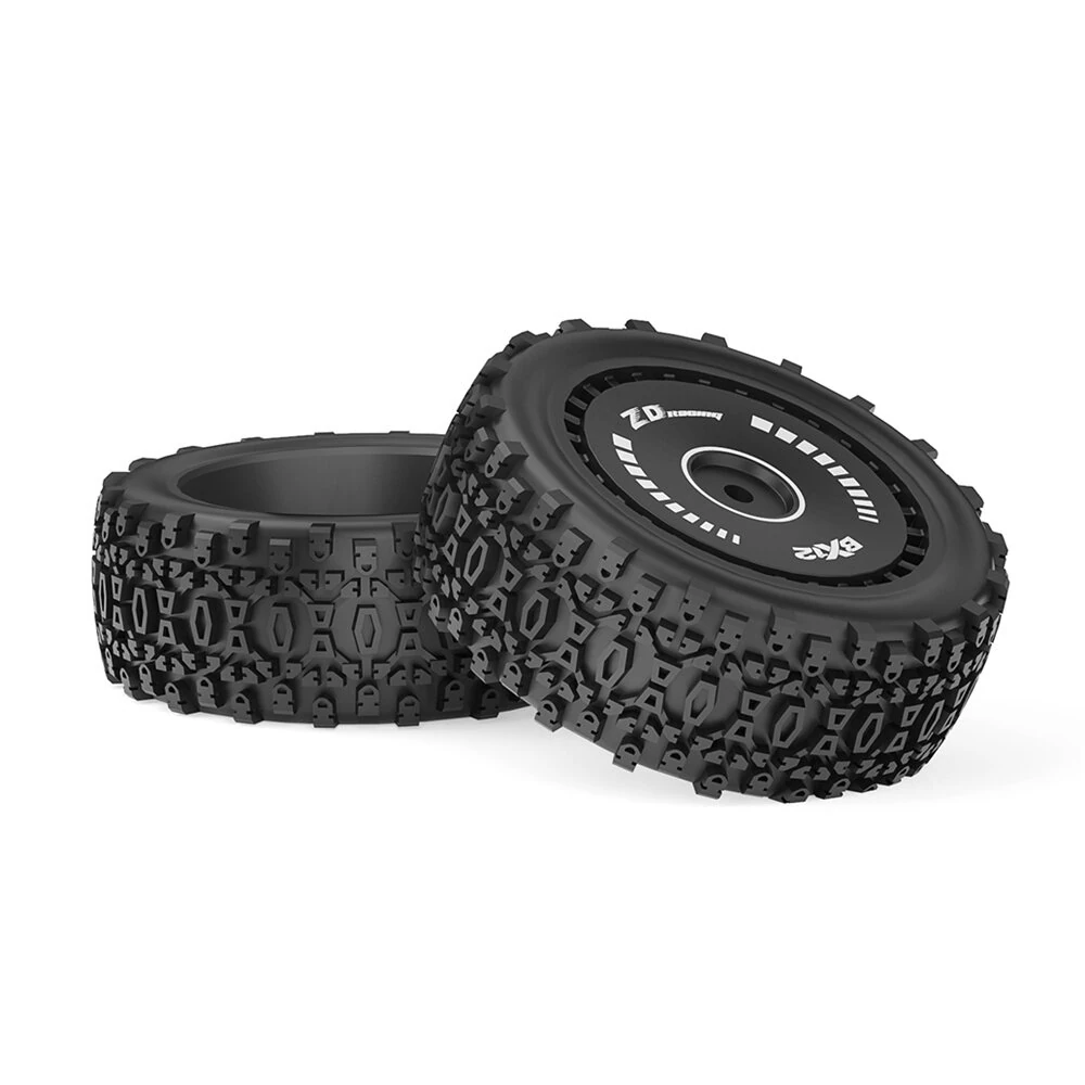 2PCS ZD Racing BX12 1/12 Brushless RC Car Parts Front Rear Tires Wheels Pre-glued Vehicles Models Spare Accessories 16109 16112 — view 7