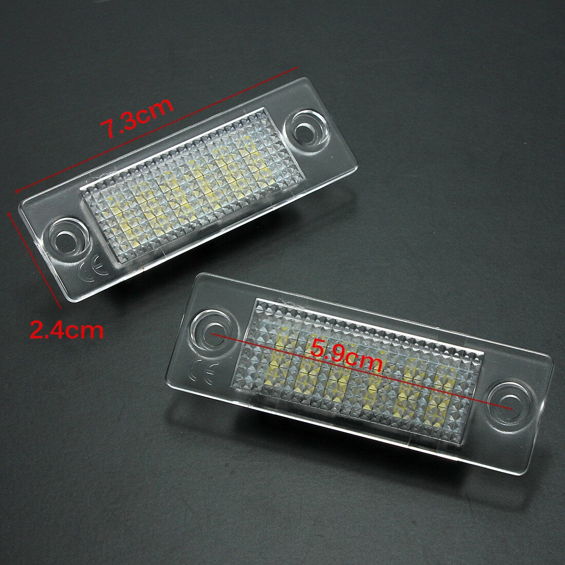 2x LED License Number Plate Light for VW Caddy T5 Golf Passat — view 3