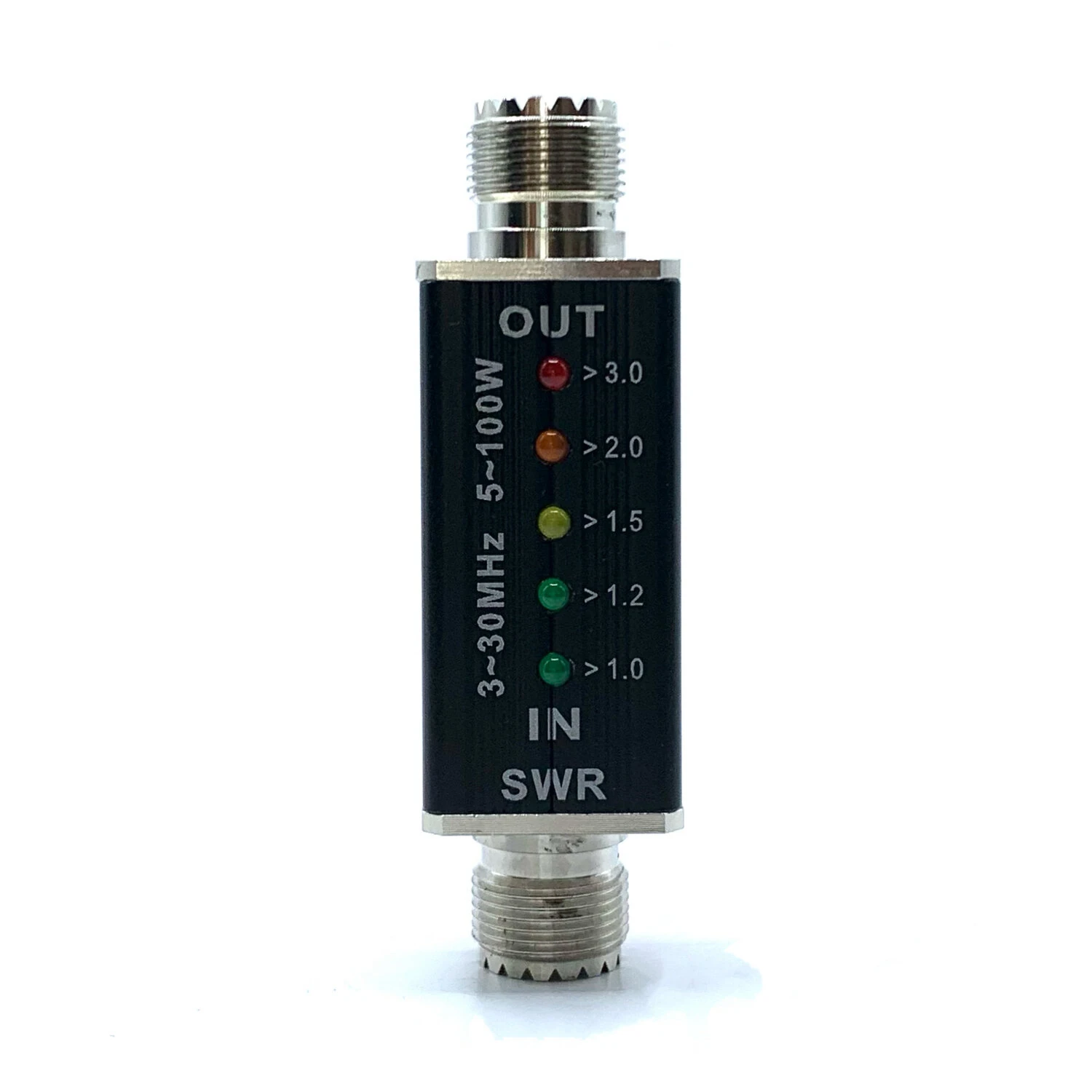 3-30MHz Frequency Max 100W Shortwave Standing Waves Indicator RF-tapped Powered M Female Port Standing Wave Meter — view 4