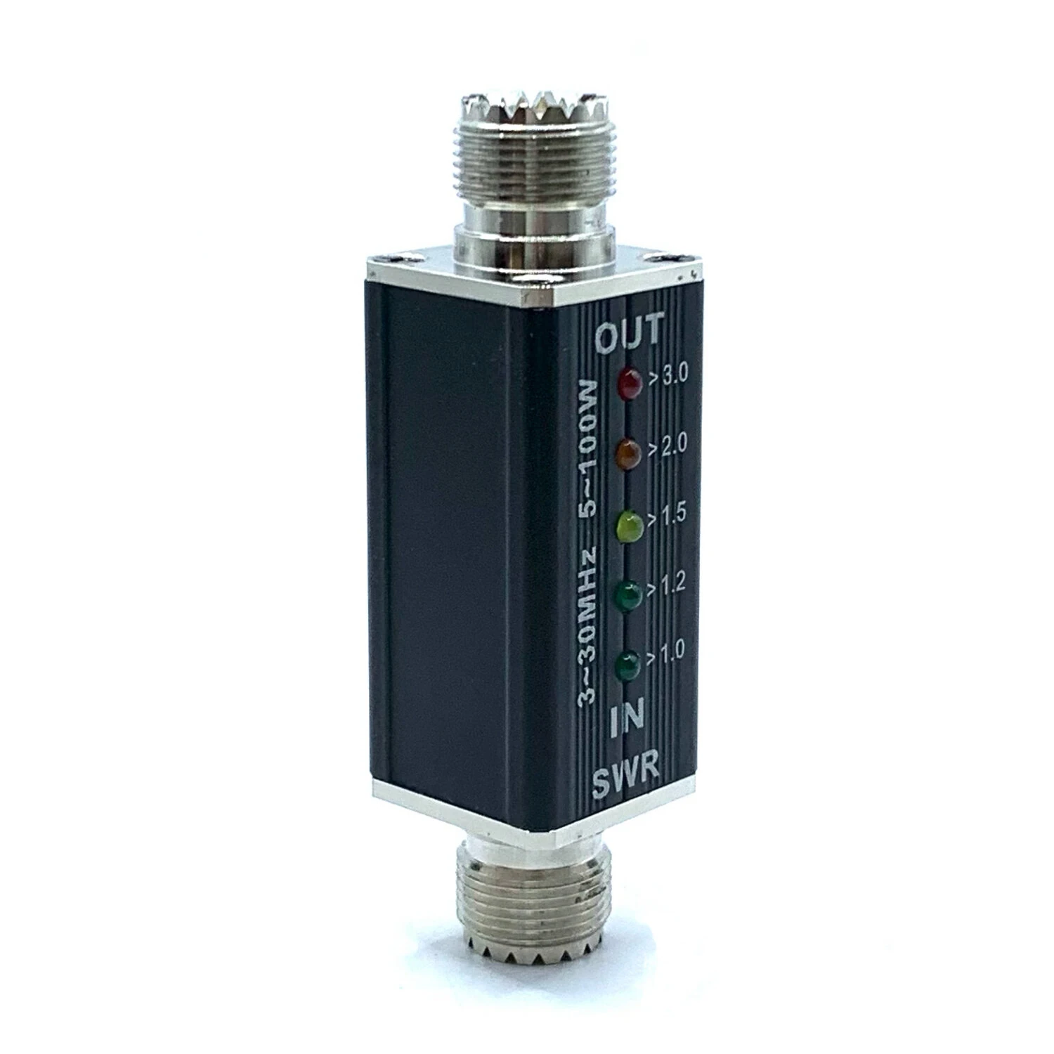 3-30MHz Frequency Max 100W Shortwave Standing Waves Indicator RF-tapped Powered M Female Port Standing Wave Meter — view 5