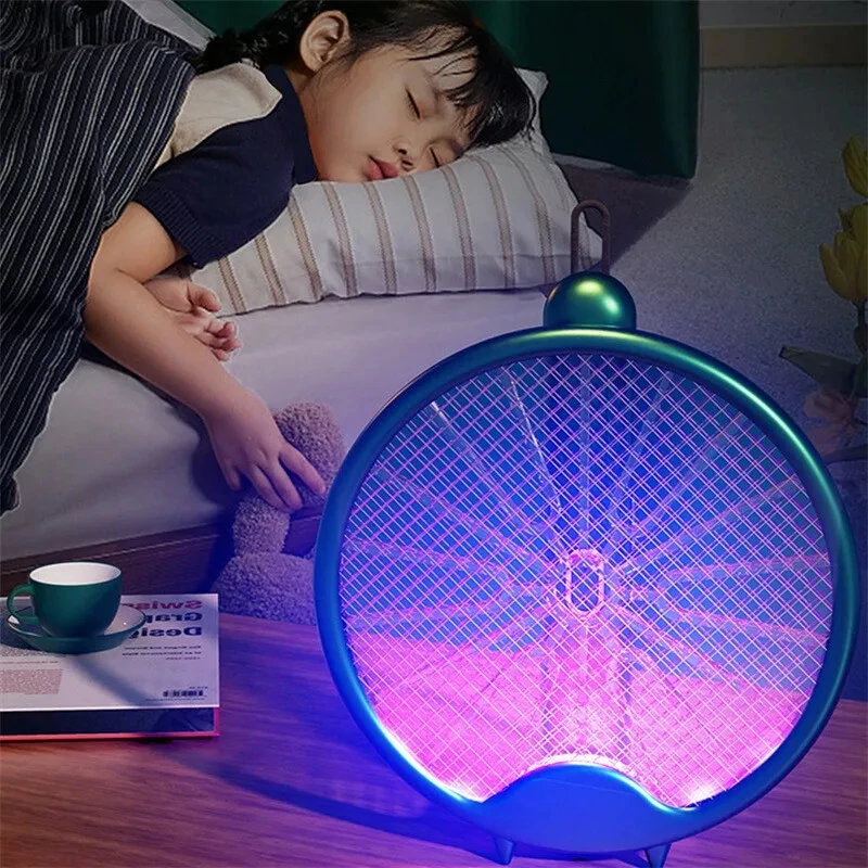 3-in-1 Electric Fly Swatter Mosquito Killer Racket Bug Zapper Insect Trap 800mAh USB Charging Foldable Design UV Light Insect Attraction for Indoor Outdoor Use — view 6