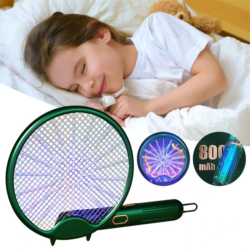 3-in-1 Electric Fly Swatter Mosquito Killer Racket Bug Zapper Insect Trap 800mAh USB Charging Foldable Design UV Light Insect Attraction for Indoor Outdoor Use — view 7