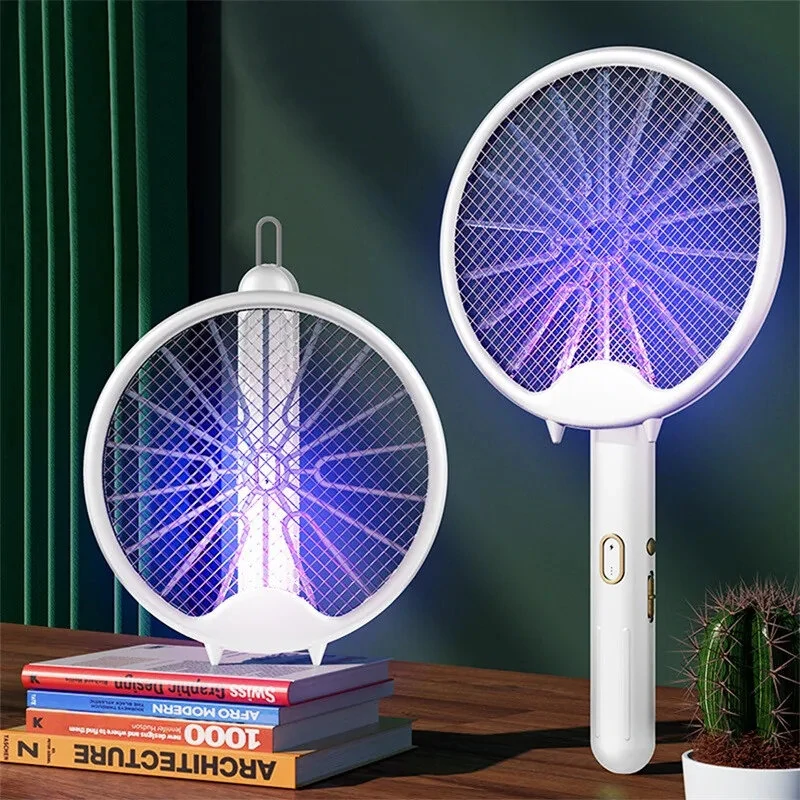 3-in-1 Electric Fly Swatter Mosquito Killer Racket Bug Zapper Insect Trap 800mAh USB Charging Foldable Design UV Light Insect Attraction for Indoor Outdoor Use — view 8