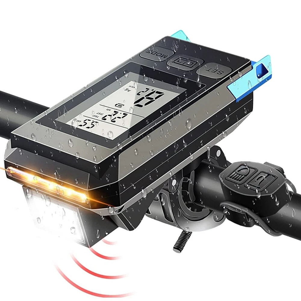 3 in 1 Smart Bike Headlight 800Lm Brightness 2000mAh Battery IP65 Waterproof with Speedometer Horn LED Bike Lamp Cycling Flashlight — Pricio