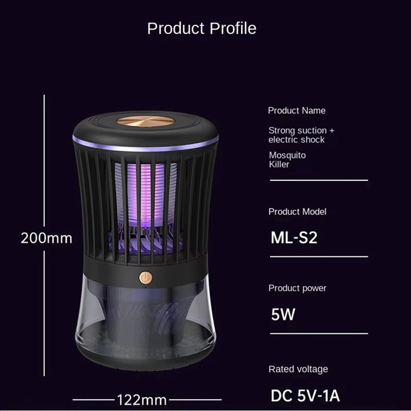 3000V Electric Shock 368UV Mosquito Traps Killer Lamp Electric Fly Trap Silent Electric Fly Catcher Gnat Traps USB Rechargeable Fly Zappers For Outdoor Home — view 5
