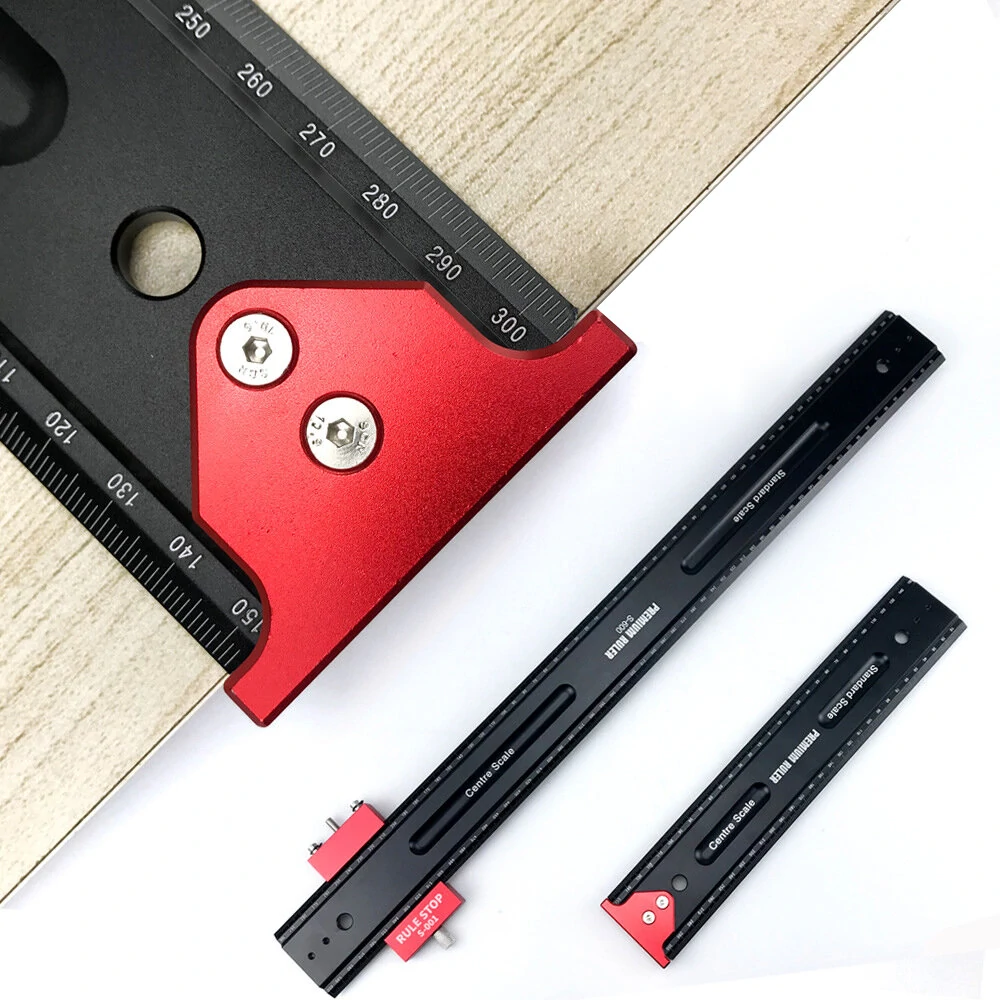 300/600/900mm Aluminum Alloy Marking Ruler Woodworking Scriber Square Multi-function Measuring Ruler — DOCTORWOOD WOODWORKING & DIY