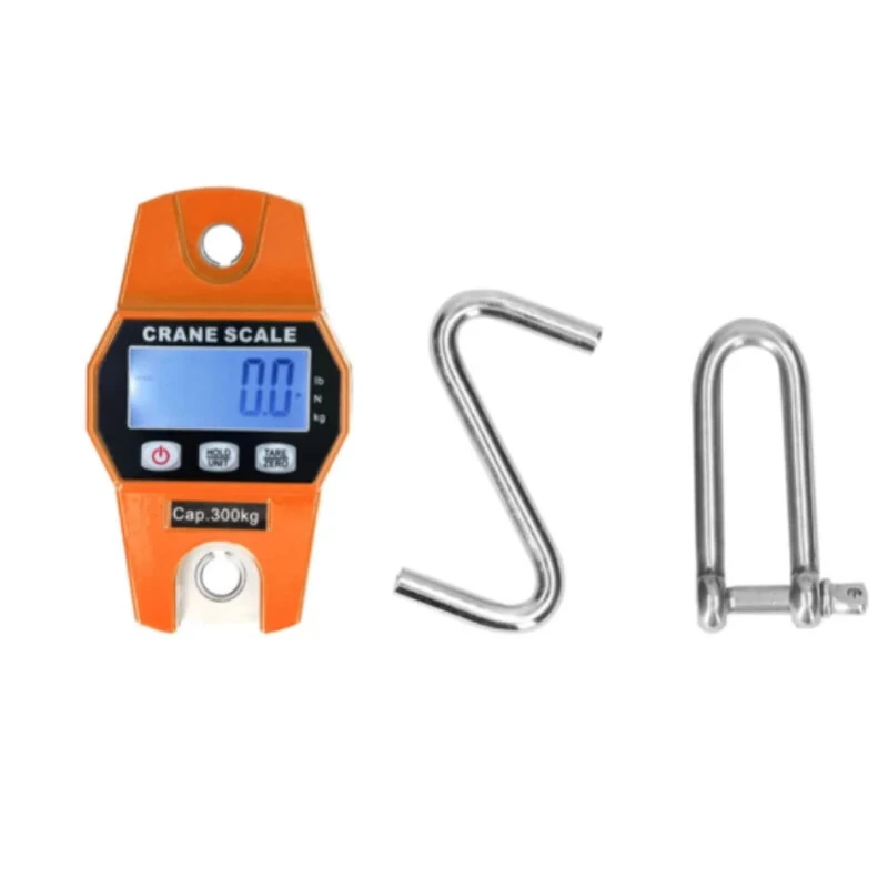 300kg Portable Handheld Scale Crane Scale Electronic Crane Scale LCD Digital Weighing Tool Industrial Heavy Duty Weight Stainless Steel Hook Scale Hanging Scale — view 5