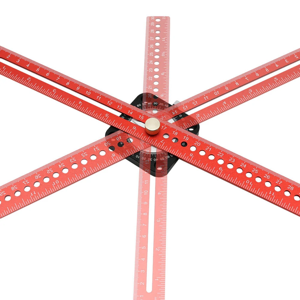 300mm 12 Inch Woodworking Scriber Compass Angle Scoring Ruler Adjustable T-type Ruler 360 Degree Angle Marking Gauge — view 5