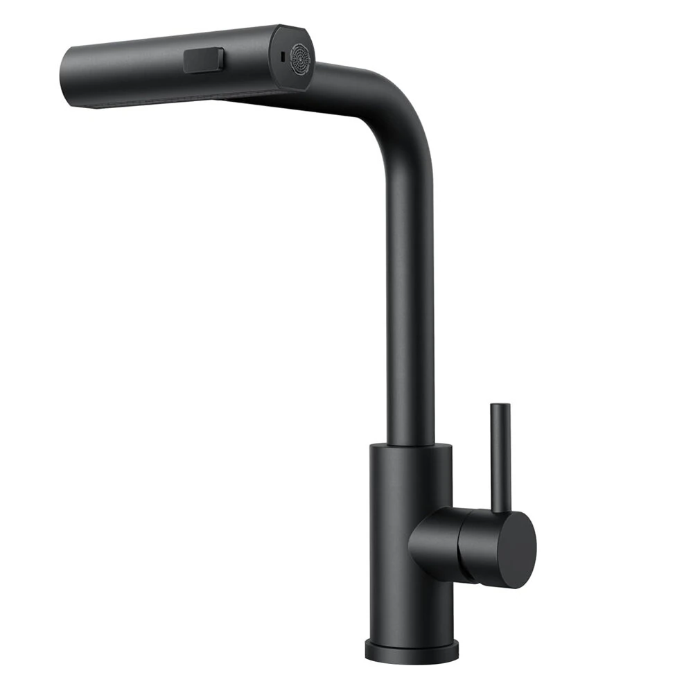 304 Stainless Steel Kitchen Faucet Pull Out Rotation Waterfall Stream Sprayer Brushed Nickel High Efficiency Cleaning Elegant Design Sink Mixer Tap Accessory — view 10