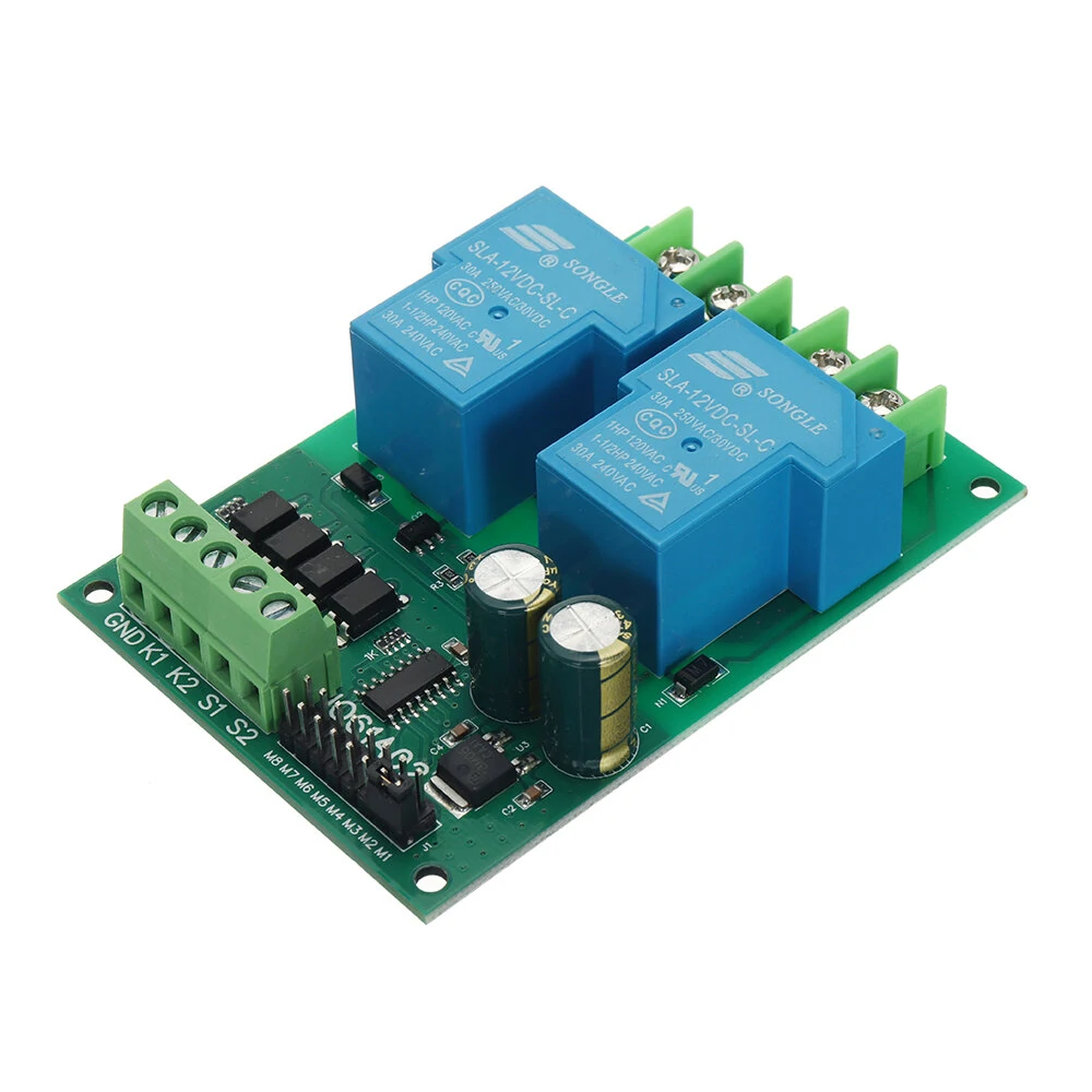 30A 12V 24V DC Motor Controller Relay Board Forward Reverse Control Limit Start Stop Switch for Garage Door Crane Elevator — view 2