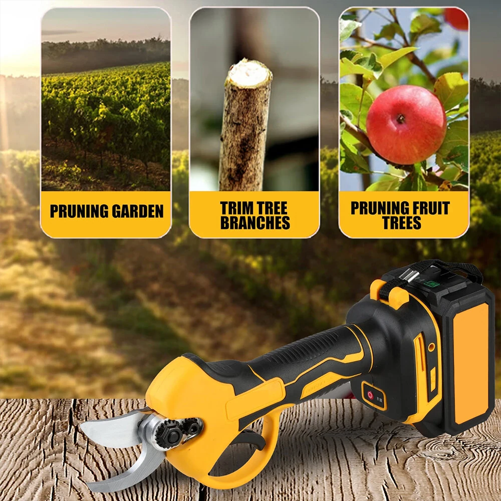 30mm Brushless Rechargeable Wireless Pruning Scissors Efficient Cutting Diameter Portable Electric Tool for Gardening Fruit Trees Potted Plants Safety Switch Quick-Release Blade — view 3