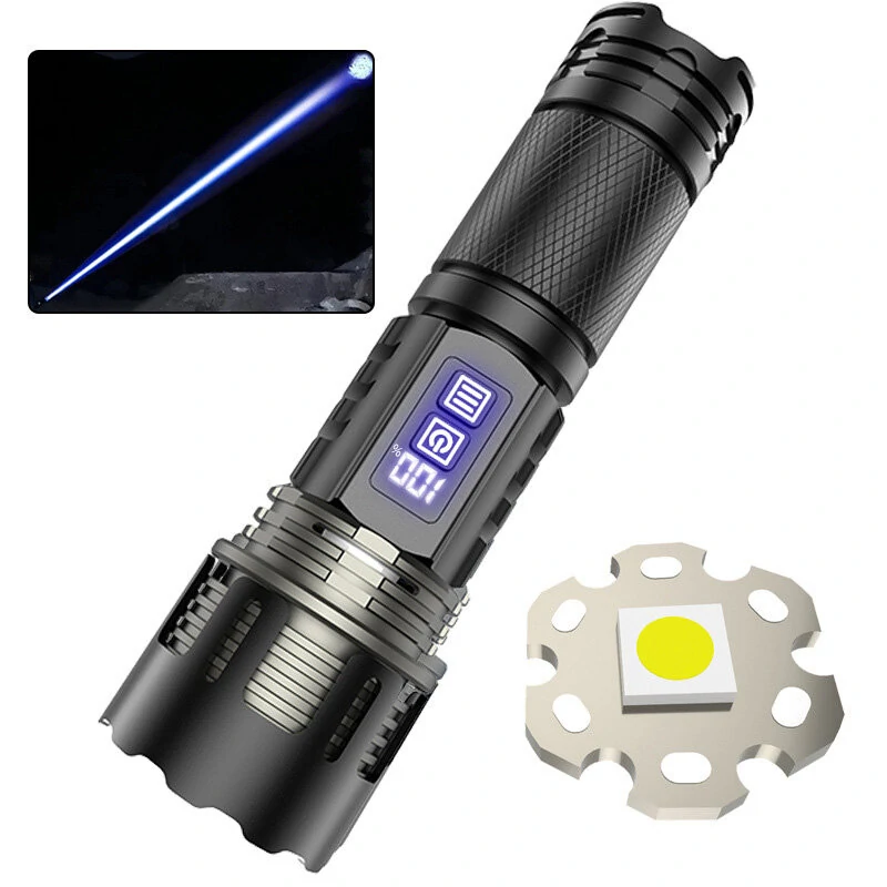 30W LED Powerful Long-Range Flashlight with Multi-Function Zoomable Digital Battery Display Torch — view 3
