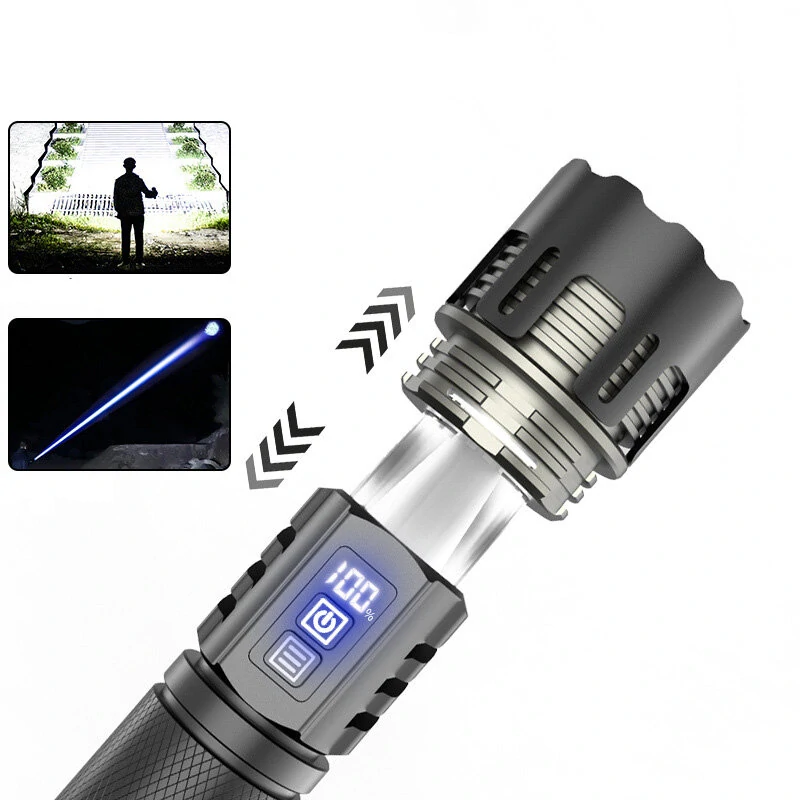 30W LED Powerful Long-Range Flashlight with Multi-Function Zoomable Digital Battery Display Torch — view 4