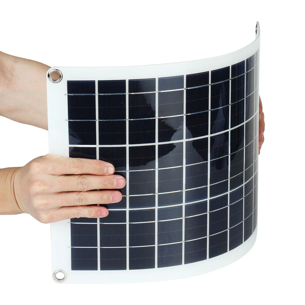 30W Protable Solar Panel Kit Dual DC USB Charger Kit Single Crystal Semi-flexible Solar Power Panel w/ None/10A/30A/60A/100A Solar Controller — view 3