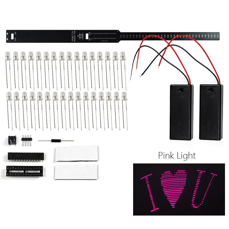 32-bit LED Flashing Light DIY Shaker Kit 8 Pattern Transformations Customizable Graphics Multi-Color LEDs Electronic Soldering Practice Kit — view 5