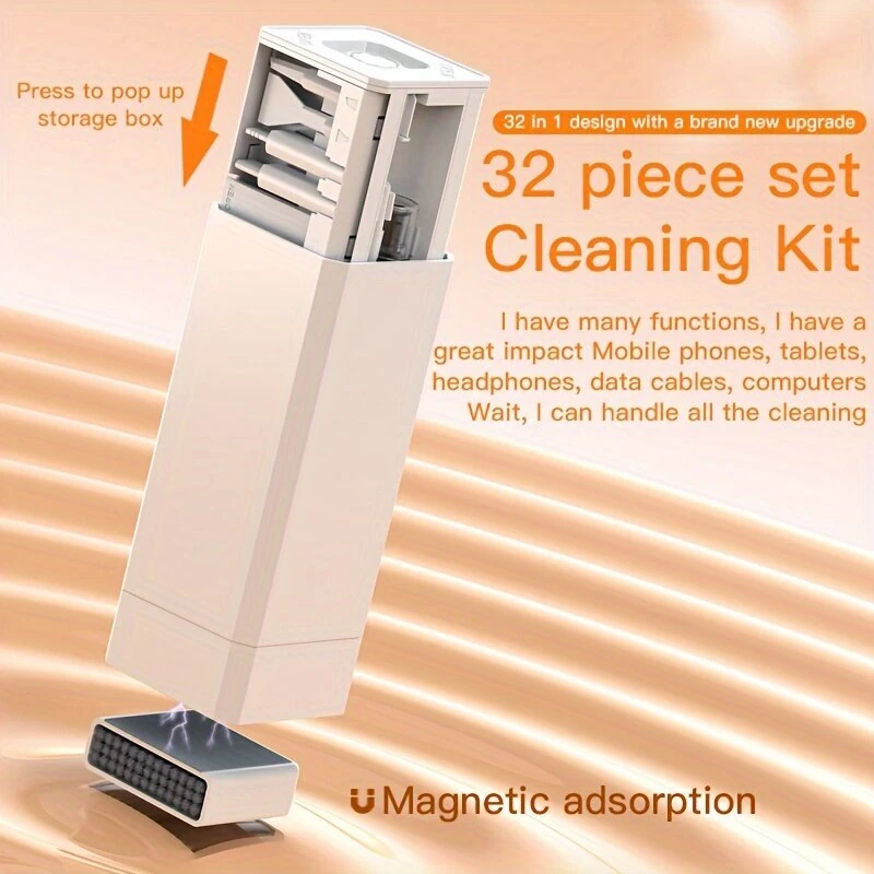 32 In 1 Cleaning Brush Set Multi-function Keyboard Cleaner Cleaning Brush Kit Kit Earplugs PC Laptop Phone Headset Camera — view 6