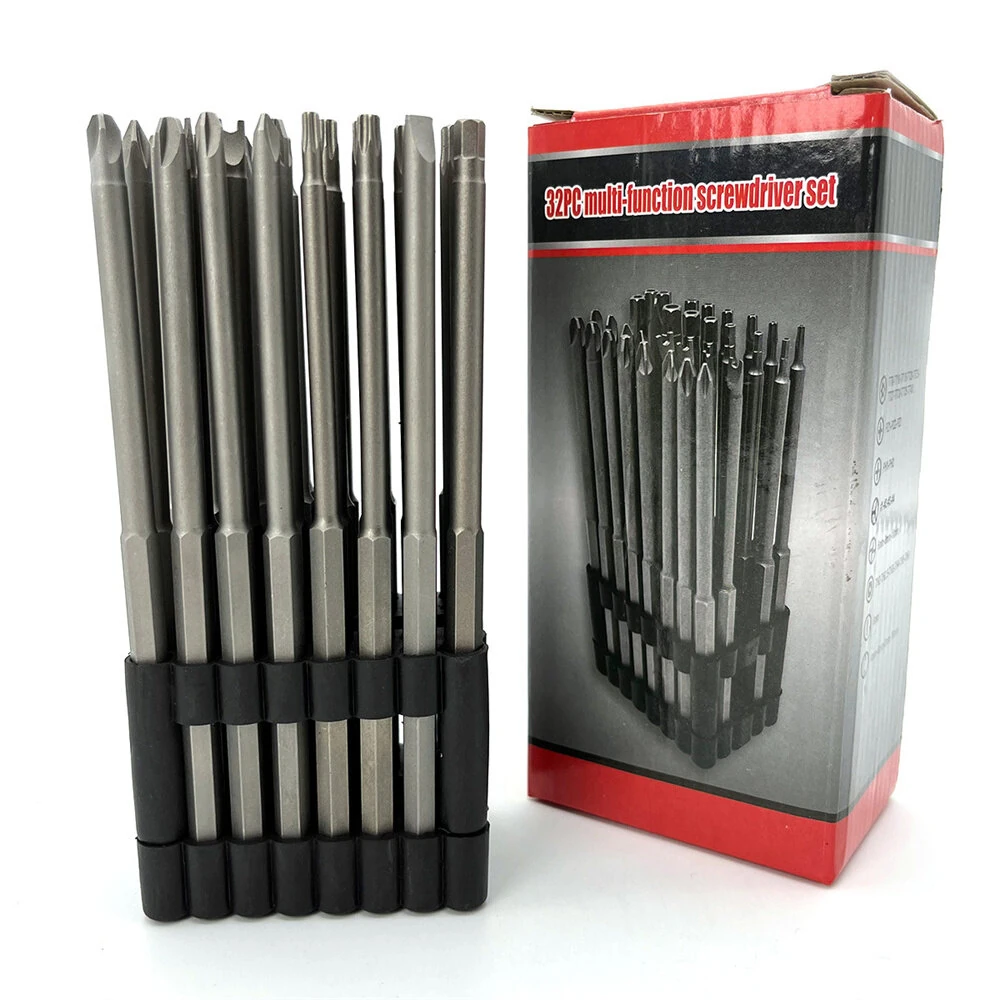 32PCS Set Extended Batch Head Combination Electric Drill Screwdriver Batch Head Irregular Hexagonal Cross One Word Batch Head Carbon Steel — view 6