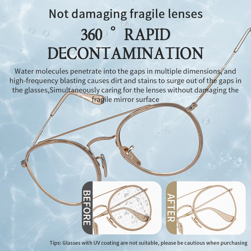 350mL High Frequency Household Ultrasonic Cleaning Machine for Glasses Braces Watch Dentures Jewelry Necklace Cleaning — view 6