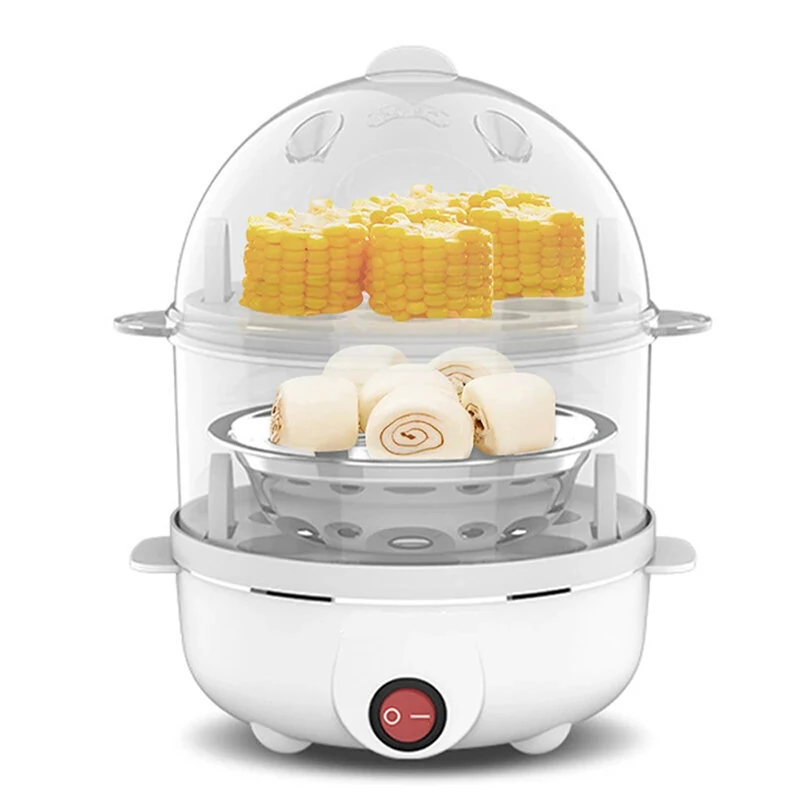 350W Electric Egg Cooker 7 Eggs Capacity 360° Steaming Multifunctional Food-grade Material Quick Heating for Breakfast — view 2