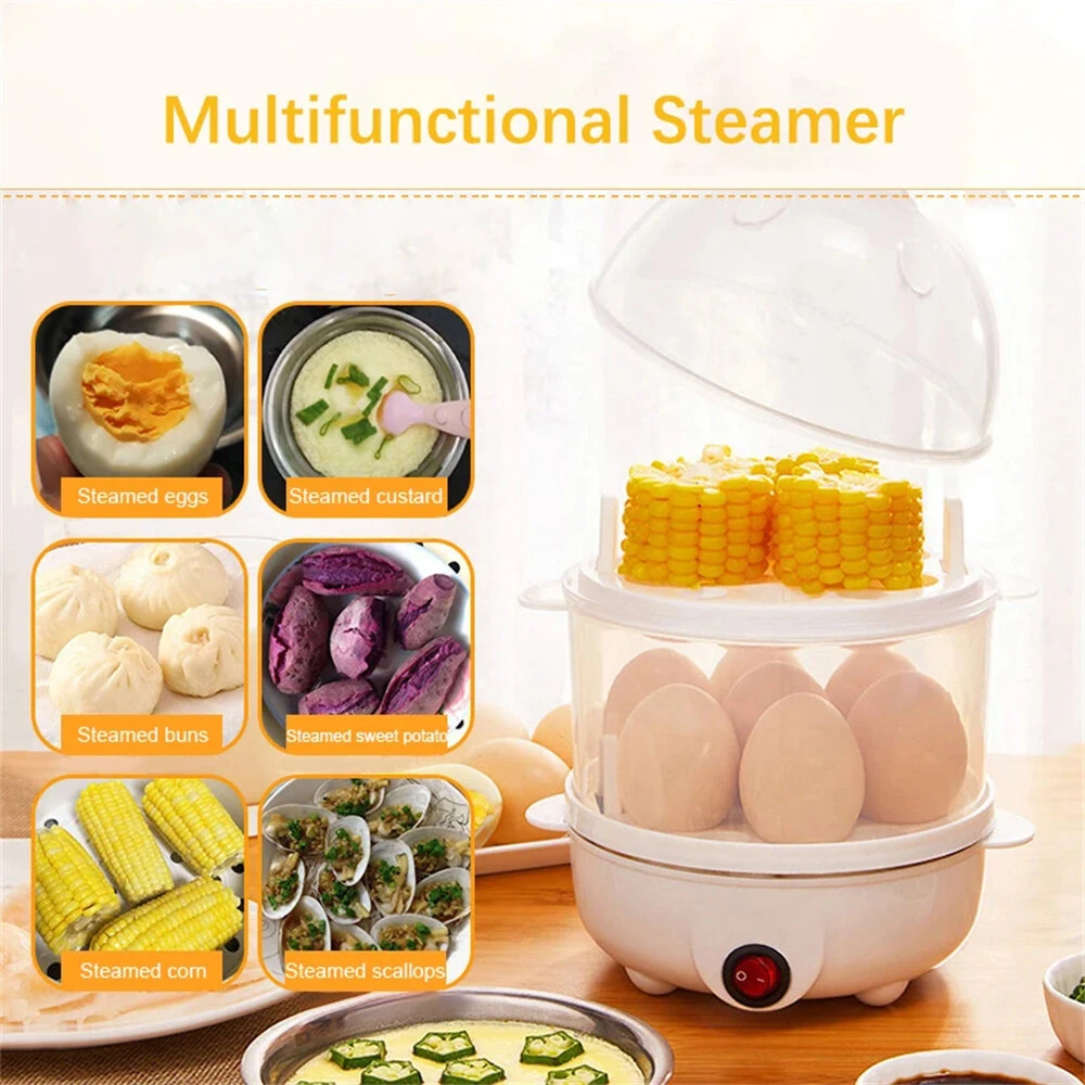 350W Electric Egg Cooker 7 Eggs Capacity 360° Steaming Multifunctional Food-grade Material Quick Heating for Breakfast — view 3