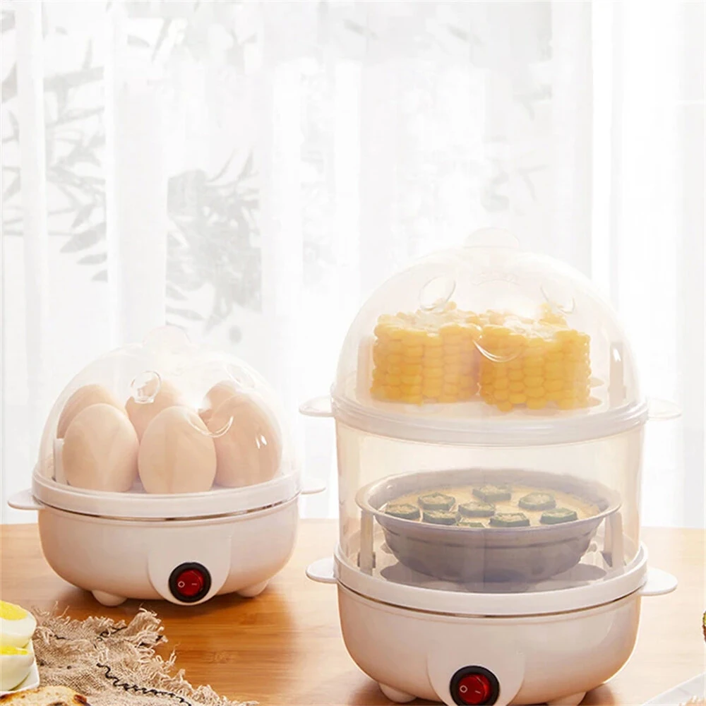 350W Electric Egg Cooker 7 Eggs Capacity 360° Steaming Multifunctional Food-grade Material Quick Heating for Breakfast — view 6