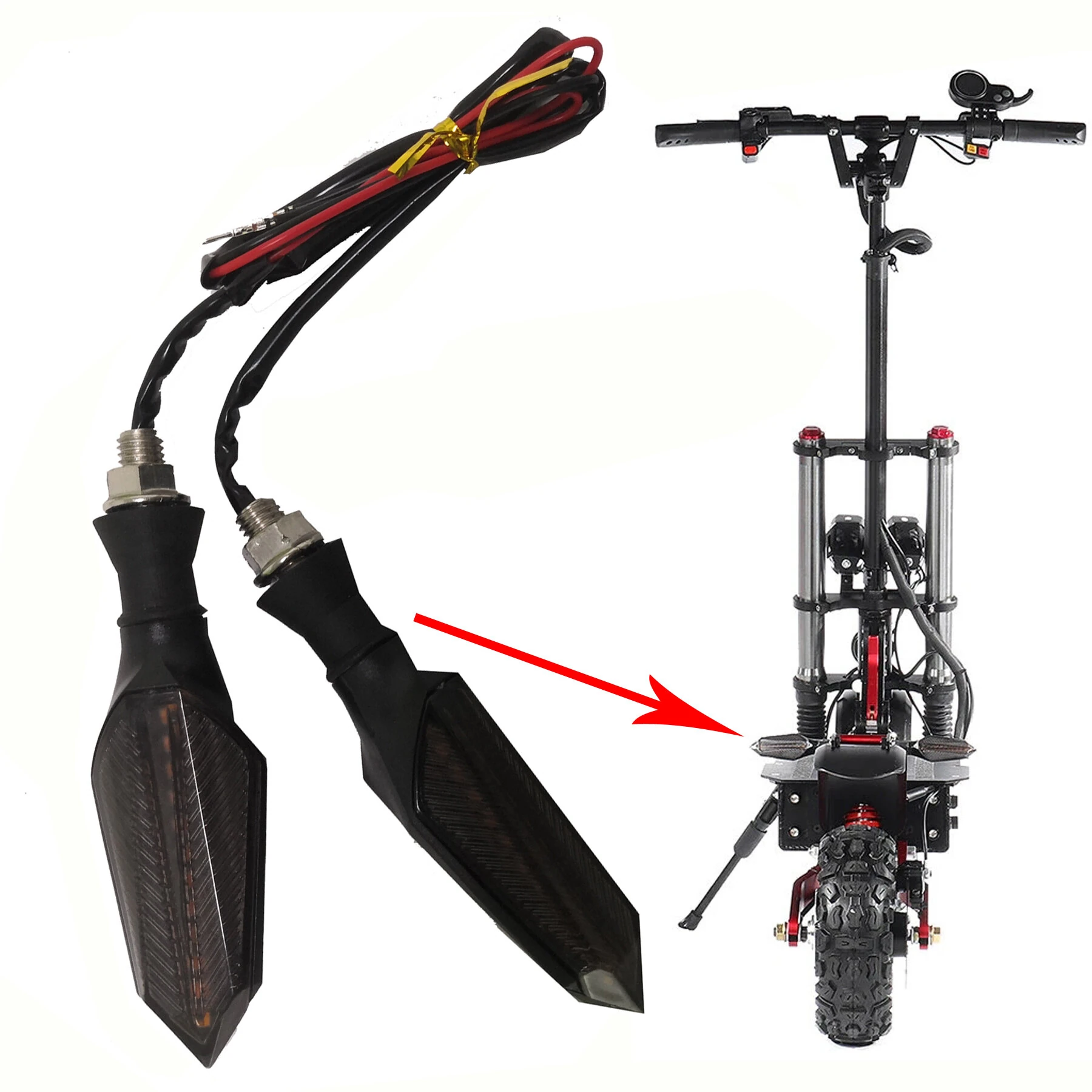 36-60V Universal Electric Scootor Taillight E-bike Turn Signal Light + Brake Light For LAOTIE ES18 ES19 ES18lite  ES18P L8SPRO Electric Bike — view 4