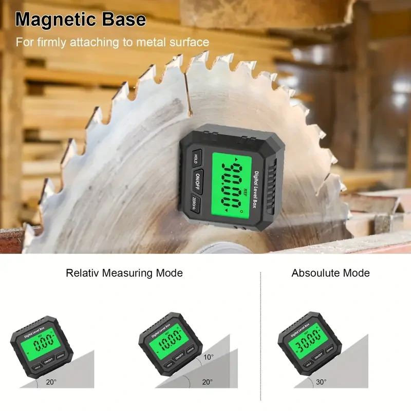 360° Digital Level Angle Gauge Mini Measuring Protractor Inclinometer with Electronic Magnetic Base Backlight Carpenter Tools — view 8