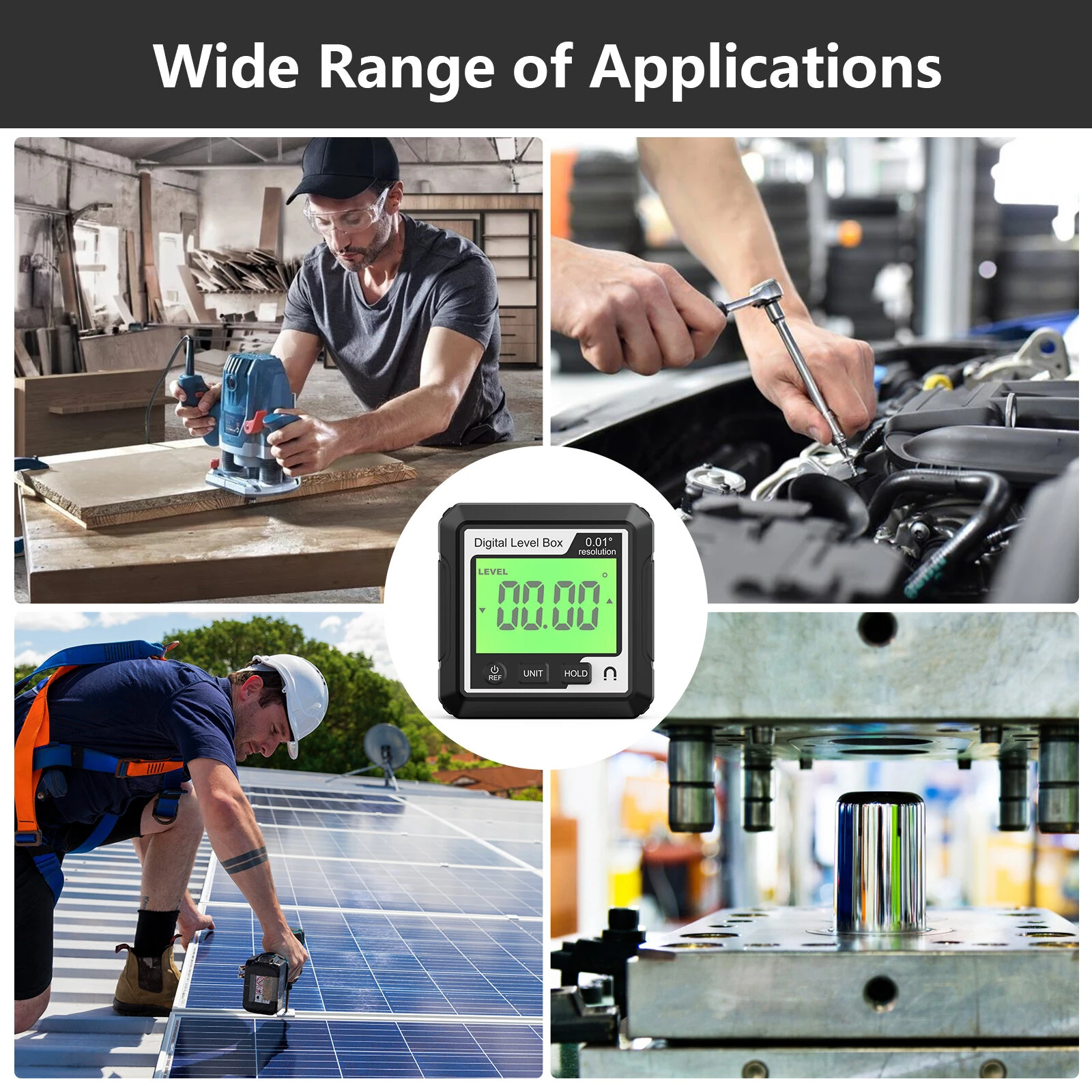 360° Digital Level Angle Gauge Mini Measuring Protractor Inclinometer with Electronic Magnetic Base Backlight Carpenter Tools — view 9