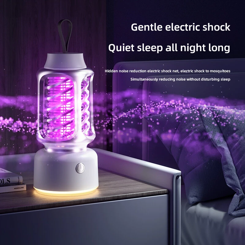 360° Electric Shock Mosquito Killer Lamp USB Charging Portable Household Electric Mosquito Killing Photocatalyst Outdoor Camping Dual Lighting Modes — view 7