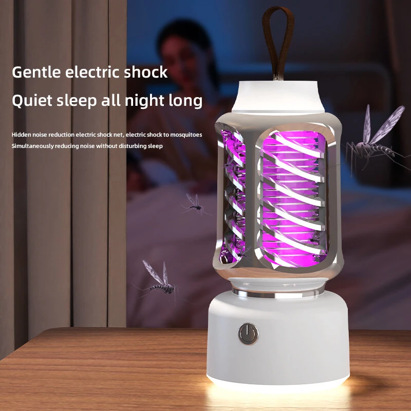 360° Electric Shock Mosquito Killer Lamp USB Charging Portable Household Electric Mosquito Killing Photocatalyst Outdoor Camping Dual Lighting Modes — view 8