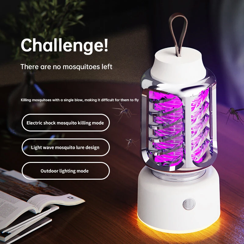 360° Electric Shock Mosquito Killer Lamp USB Charging Portable Household Electric Mosquito Killing Photocatalyst Outdoor Camping Dual Lighting Modes — view 9