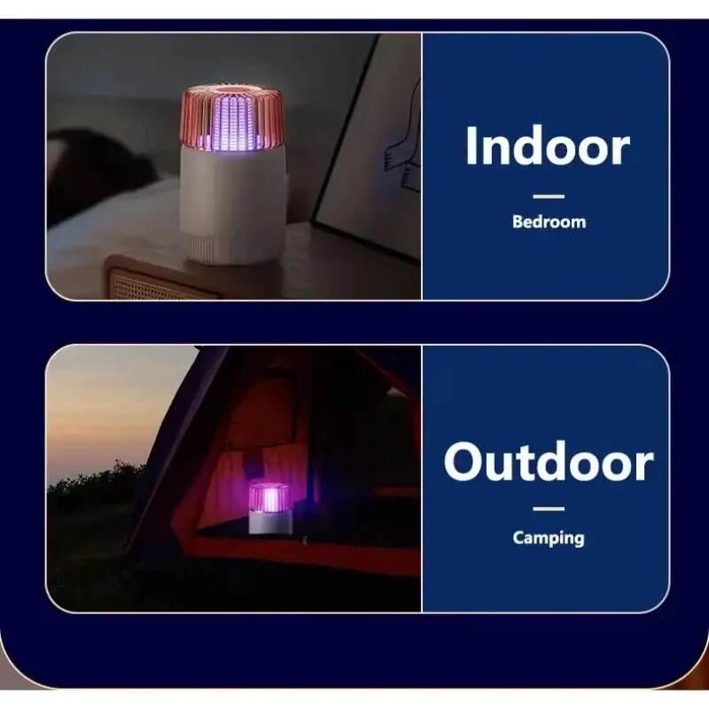 360° Electric Shock Strong Suction Mosquito Killer USB Mosquito Killing Lamp for Home Dormitory Purple Light Mosquito Trap — view 7