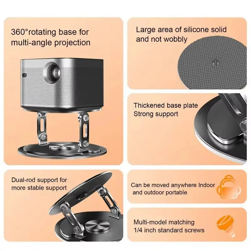360° Rotatable Wall-Mounted Desktop Storage Rack for Home Use, No Drilling Required, Projector Stand, Tray — view 5