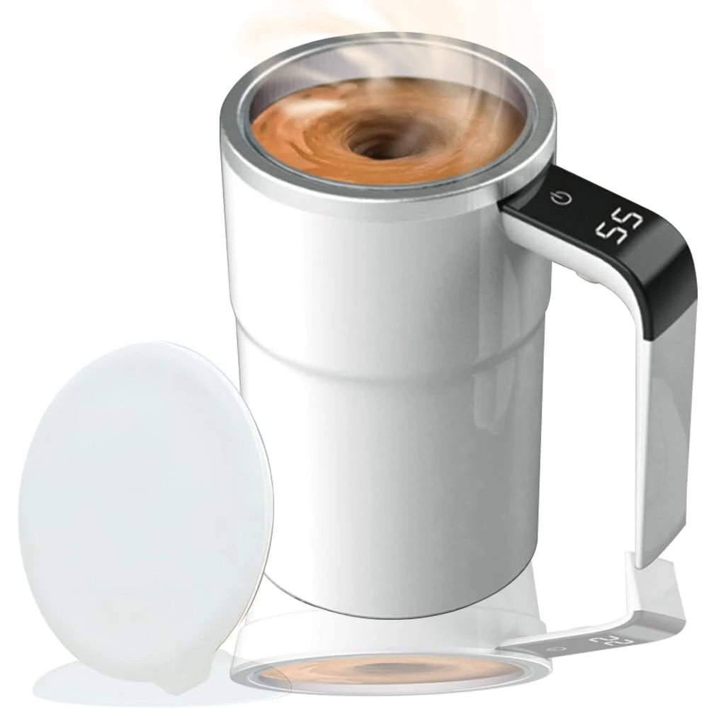 380ML Smart Magnetic Stirring Cup w/LCD & Temperature Detection Self-stirring Coffee Mug Magnetic Stirring Cup Rechargeable Automatic Mixing Cup for Coffee Tea Hot Chocolate — Pricio