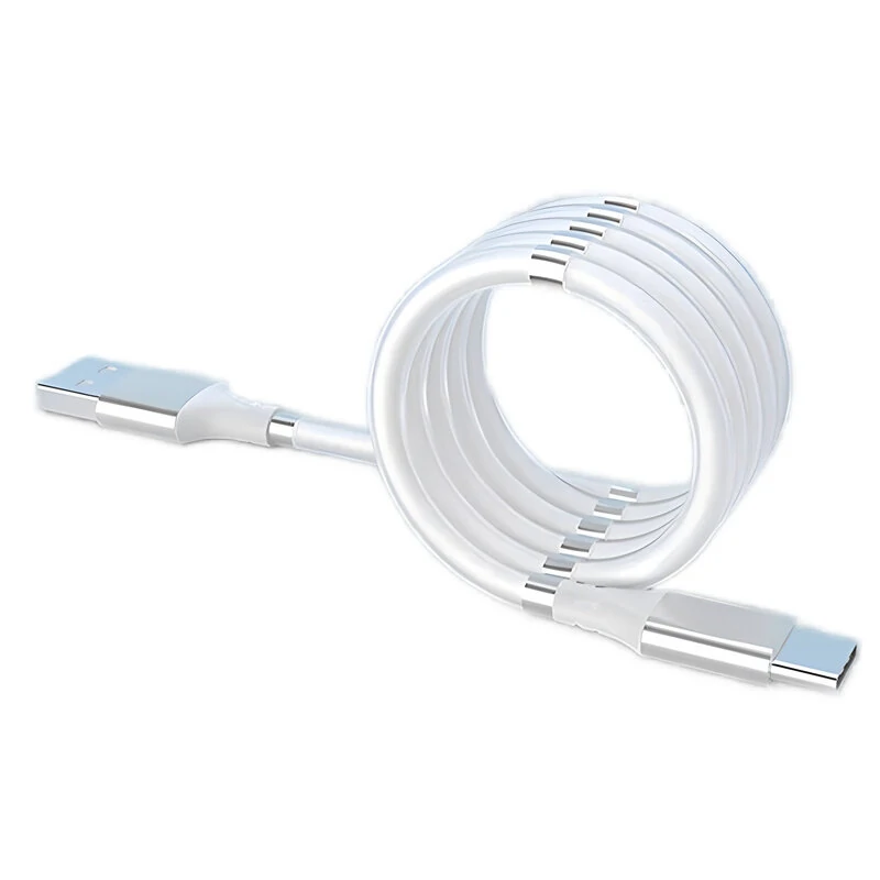 3A USB-A to Type-C Magnetic Stroage Cable Fast Charging Data Transmission Copper Core Line 1M/1.8M Long for iPhone 15 15 Plus for Huawei Pura 70 Ultra for Samsung Galaxy S24 for Xiaomi Civi 4 Pro — image 1