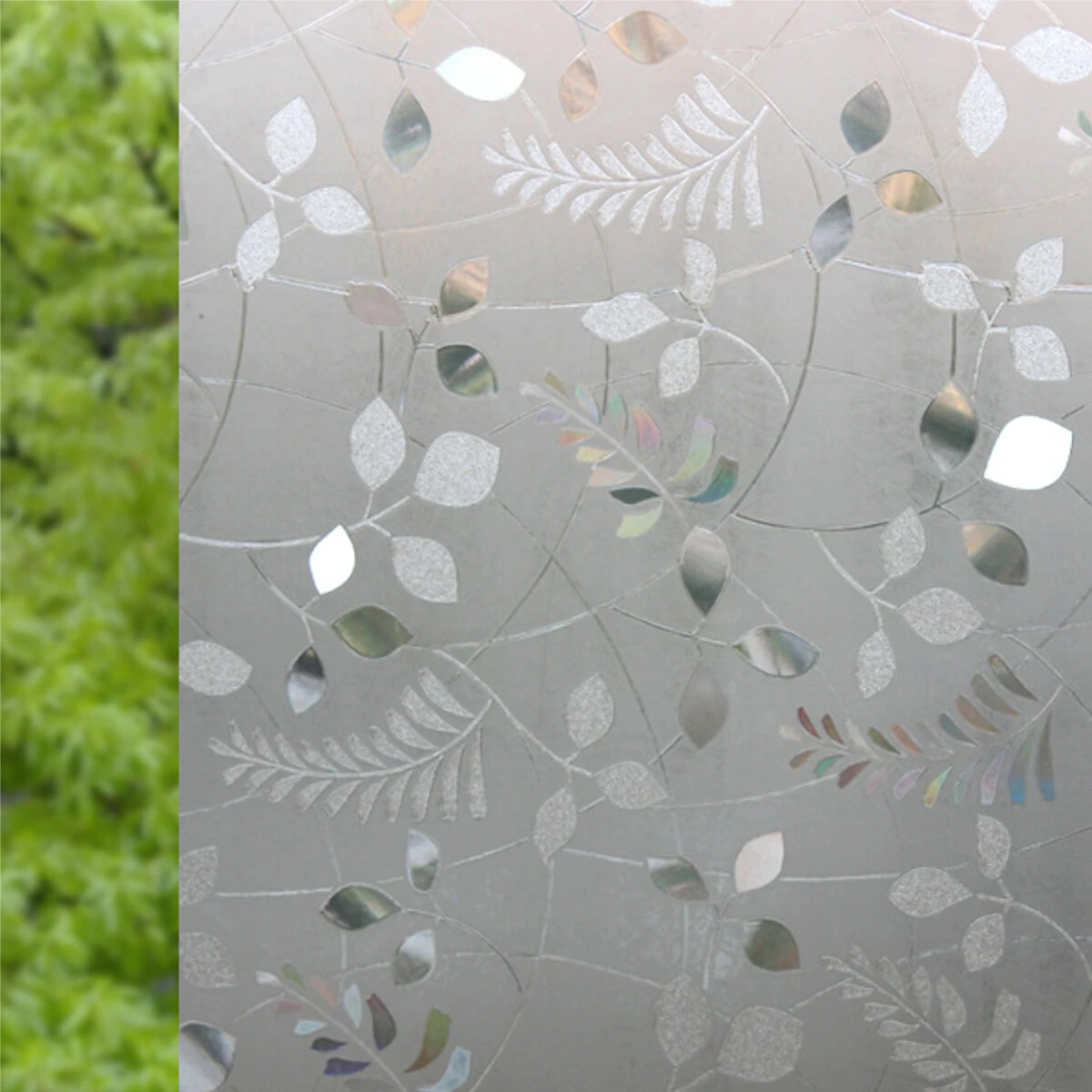 3D Privacy Window Film Decorative Non-Adhesive Frosted Pattern Glass Sticker DIY — view 2