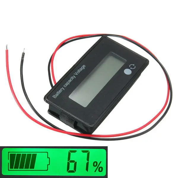 3Pcs 12V/24V/36V/48V 8-70V LCD Acid Lead Lithium Battery Capacity Indicator Digi — view 2