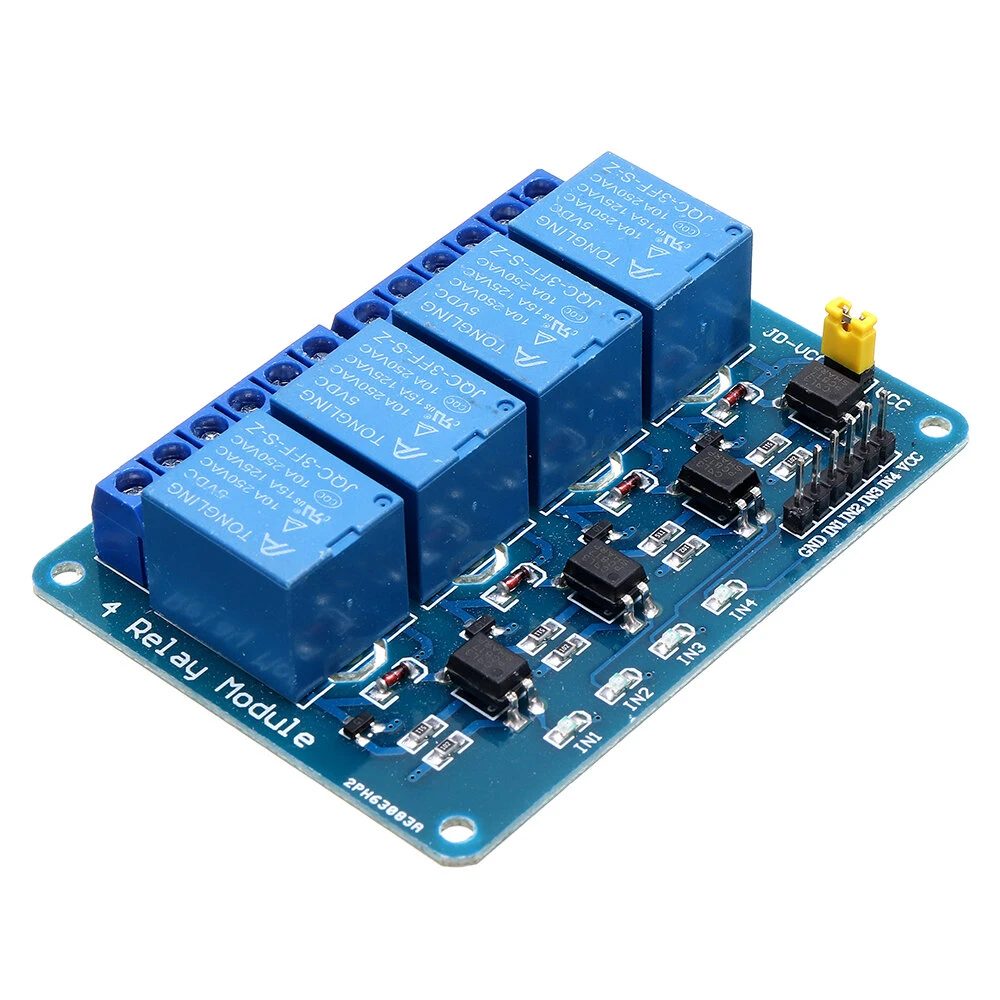3pcs 5V 4 Channel Relay Module For PIC ARM DSP AVR MSP430 Blue Geekcreit for Ard — Geekcreit
