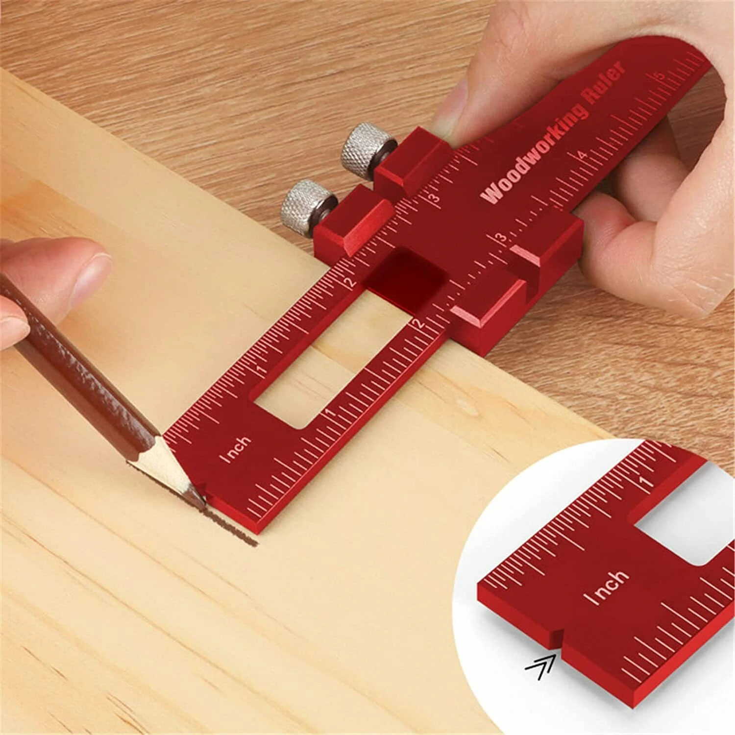 3pcs Aluminum alloy Precision Pocket Ruler Woodworking Positioning Scribing Gauge Carpenter Markinig Ruler — view 3