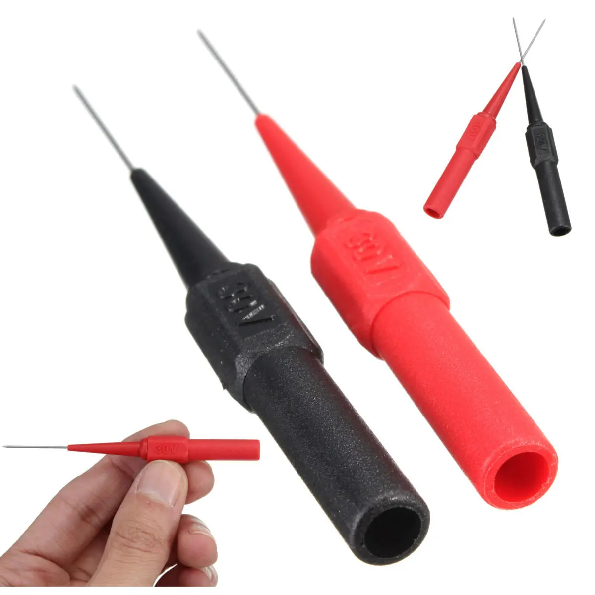 3pcs DANIU Insulation Piercing Needle Non-destructive Multimeter Test Probes Red — DANIU
