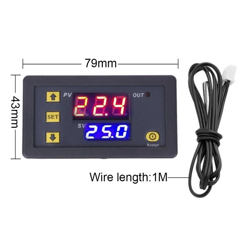3PCS DC12V Temperature Controller Digital Display Thermostat Module Temperature Control Switch Micro Temperature Control Board — view 5