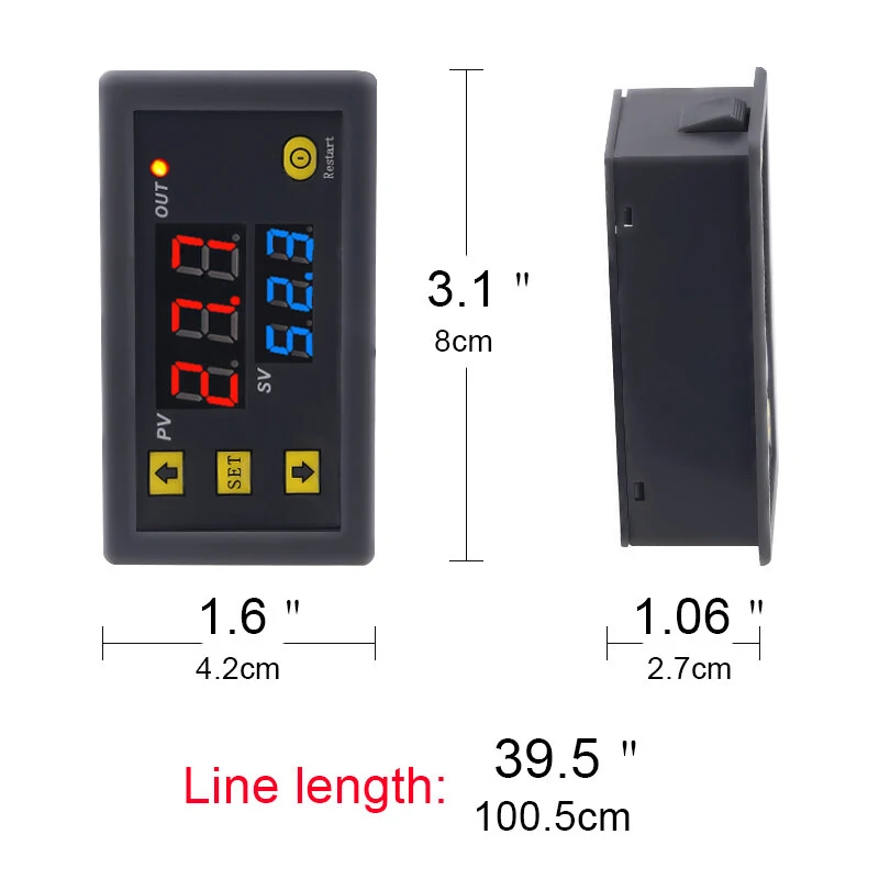 3PCS DC12V Temperature Controller Digital Display Thermostat Module Temperature Control Switch Micro Temperature Control Board — view 6