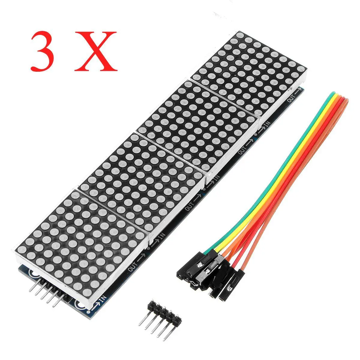 3Pcs MAX7219 Dot Matrix Module 4-in-1 Display Screen — view 2