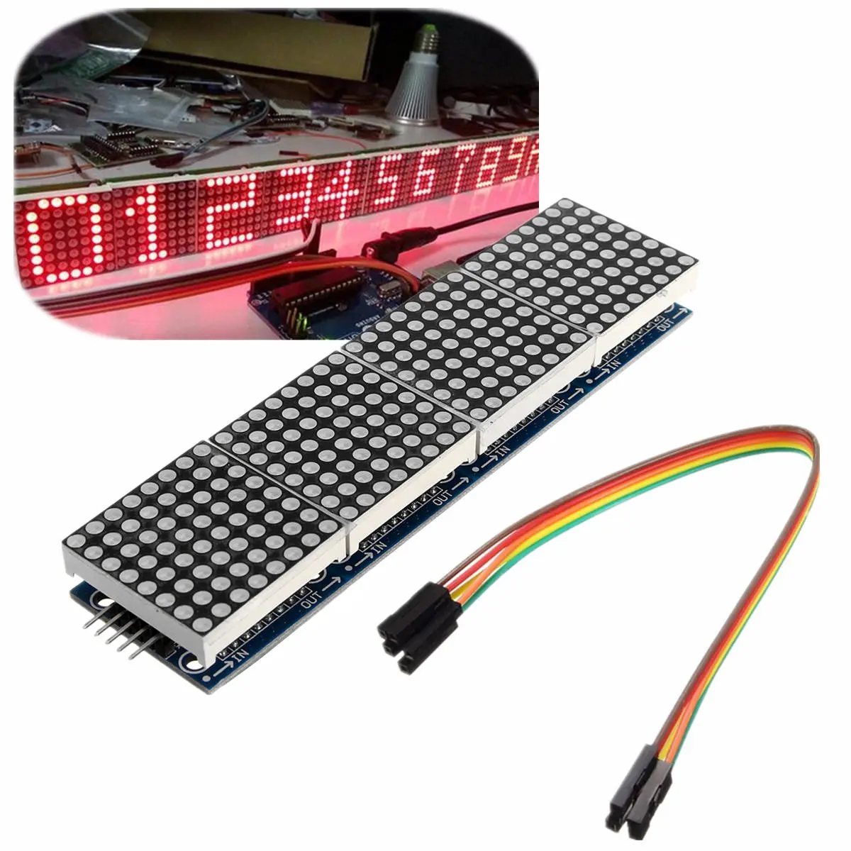 3Pcs MAX7219 Dot Matrix Module 4-in-1 Display Screen — view 3
