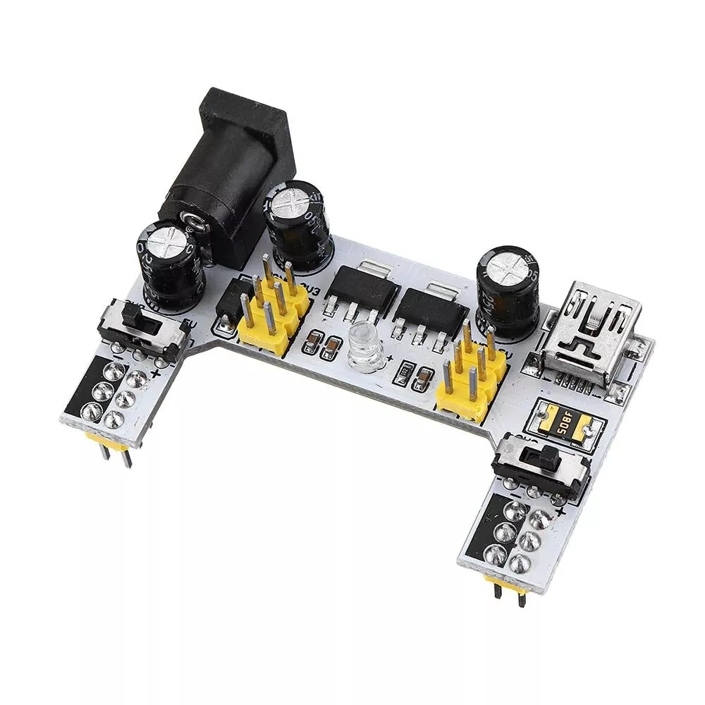 3Pcs MB102 2 Channel 3.3V 5V Breadboard Power Supply Module White Breadboard Dedicated Power Module MB-102 Solderless Bread Board — view 2