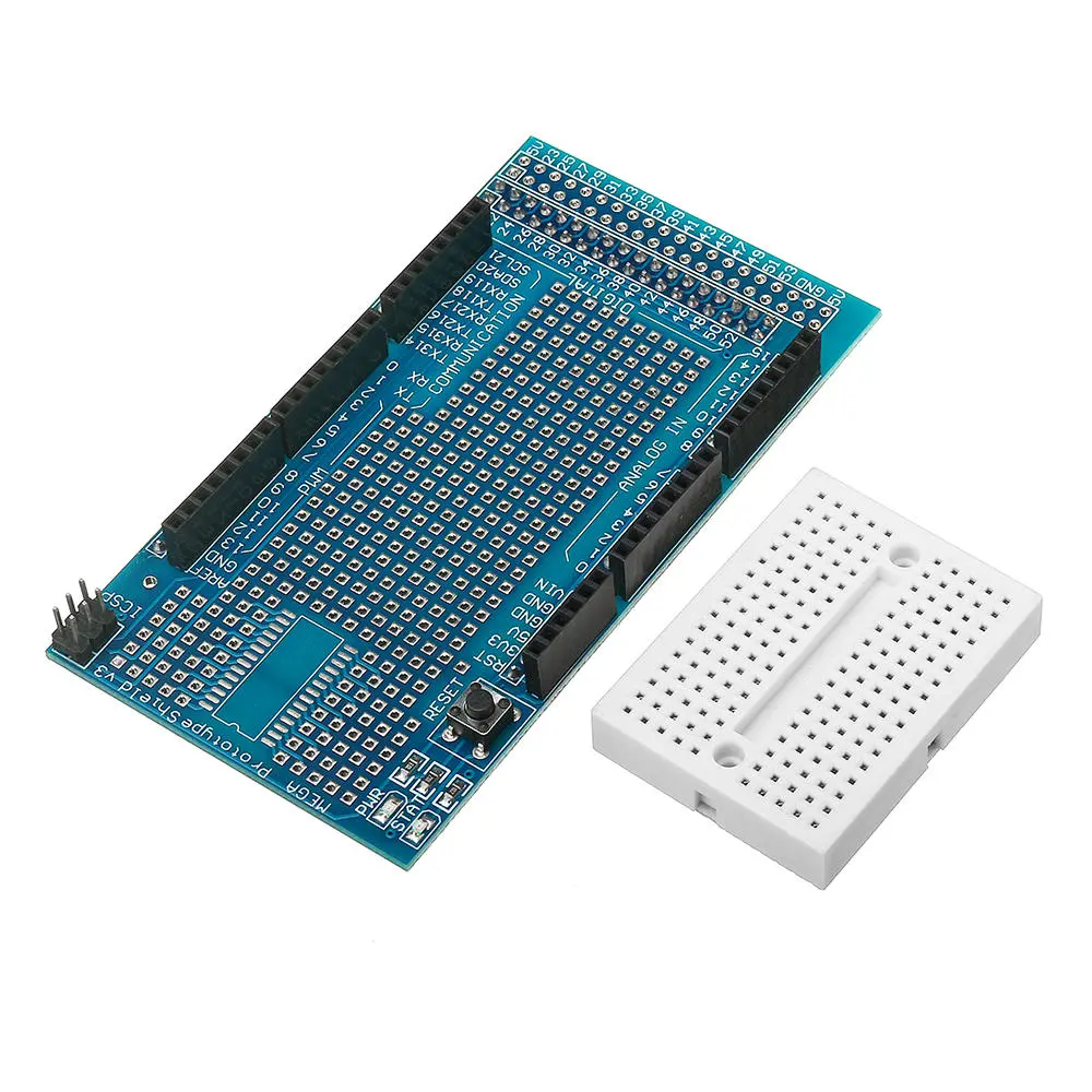 3Pcs Mega2560 1280 Protoshield V3 Expansion Board With Breadboard Geekcreit for Arduino - products that work with official Arduino boards — Pricio